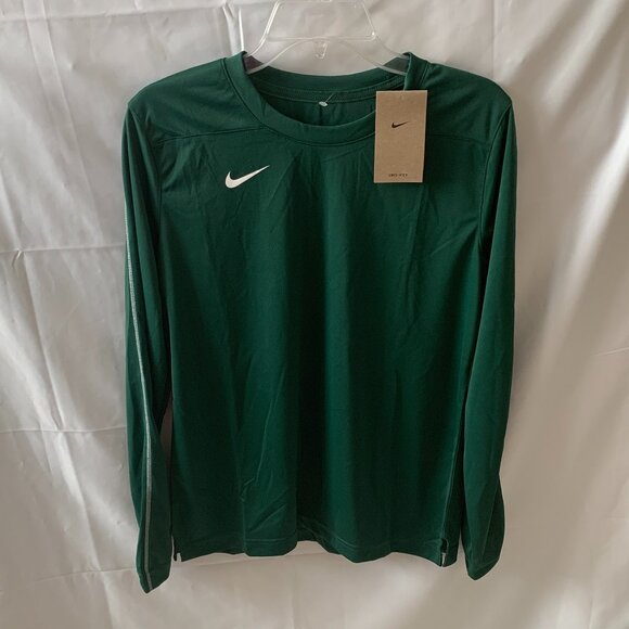 NIKE Women's Dri-Fit Long Sleeve Tee in Emerald Green Sz MEDIUM - Picture 1 of 4